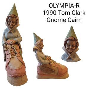 OLYMPIA 1990 Tom Clark Gnome Cairn Signed Art Sculpture Fairy Troll Renaissance